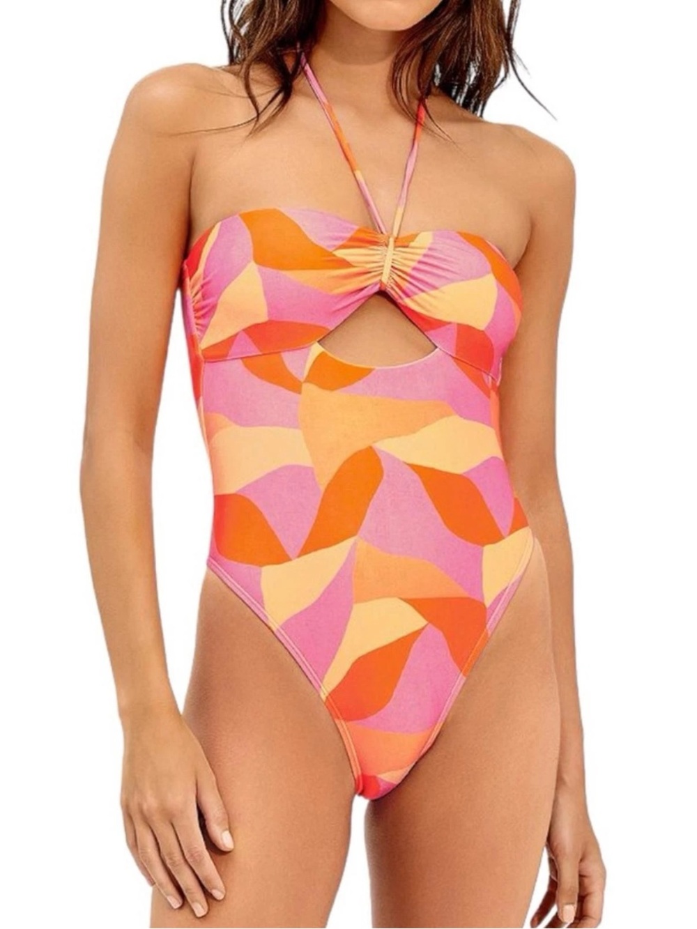 ViX Paula Hermanny Martinica Polly Cutout Bandeau One Piece Swimsuit Size Medium